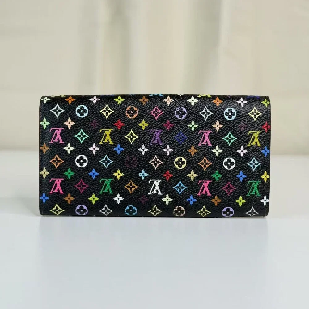 Louis Vuitton Multicolor Black Wallet with Colorful Monogram Design